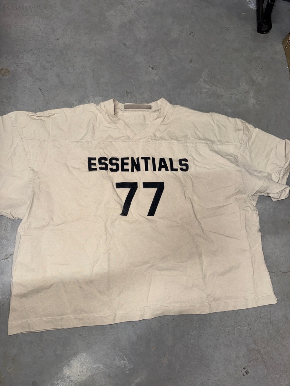 Essentials 77 Cream Short-Sleeve Jersey with Black Logo